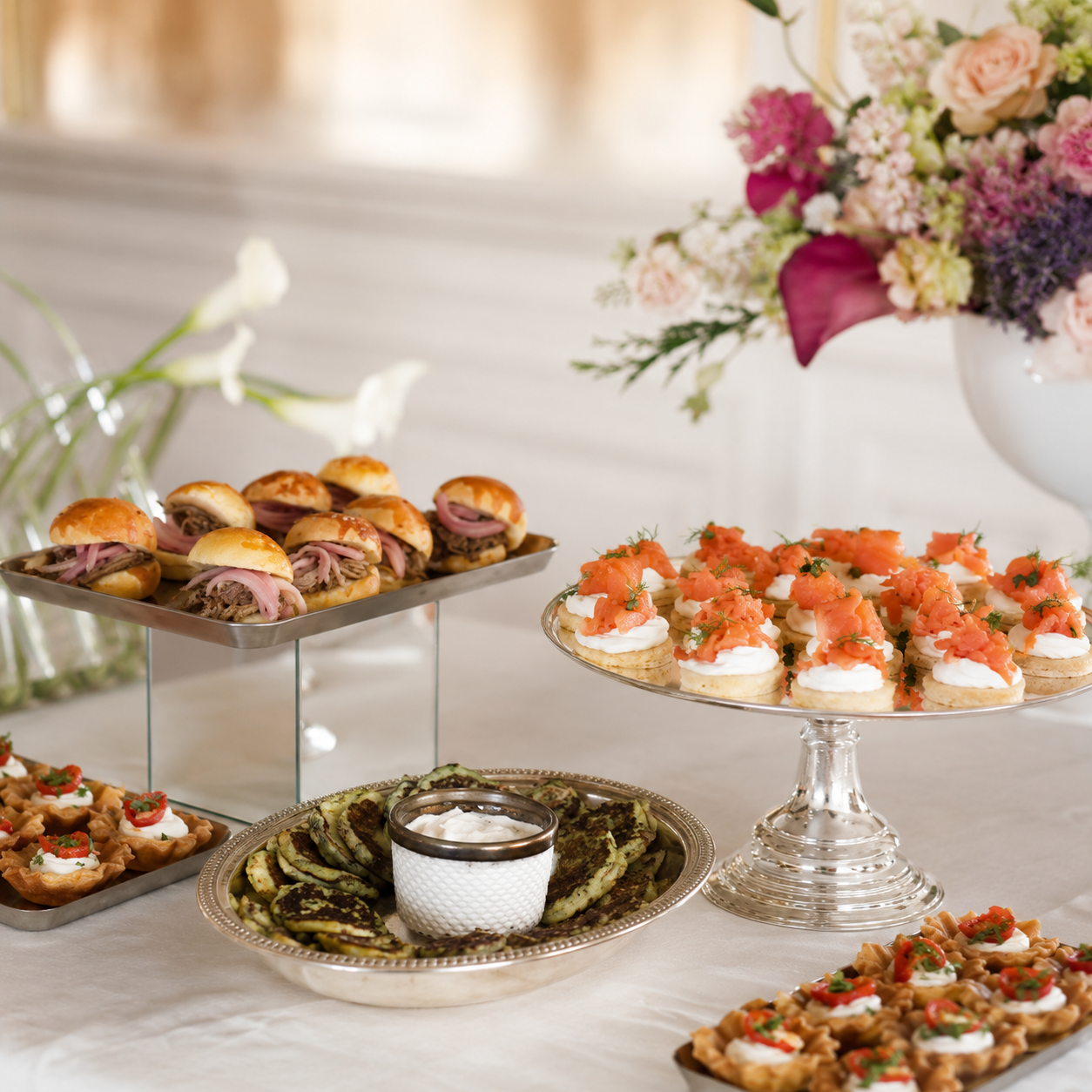 Catering teklif süreci için hazırlanan ikram sofrası